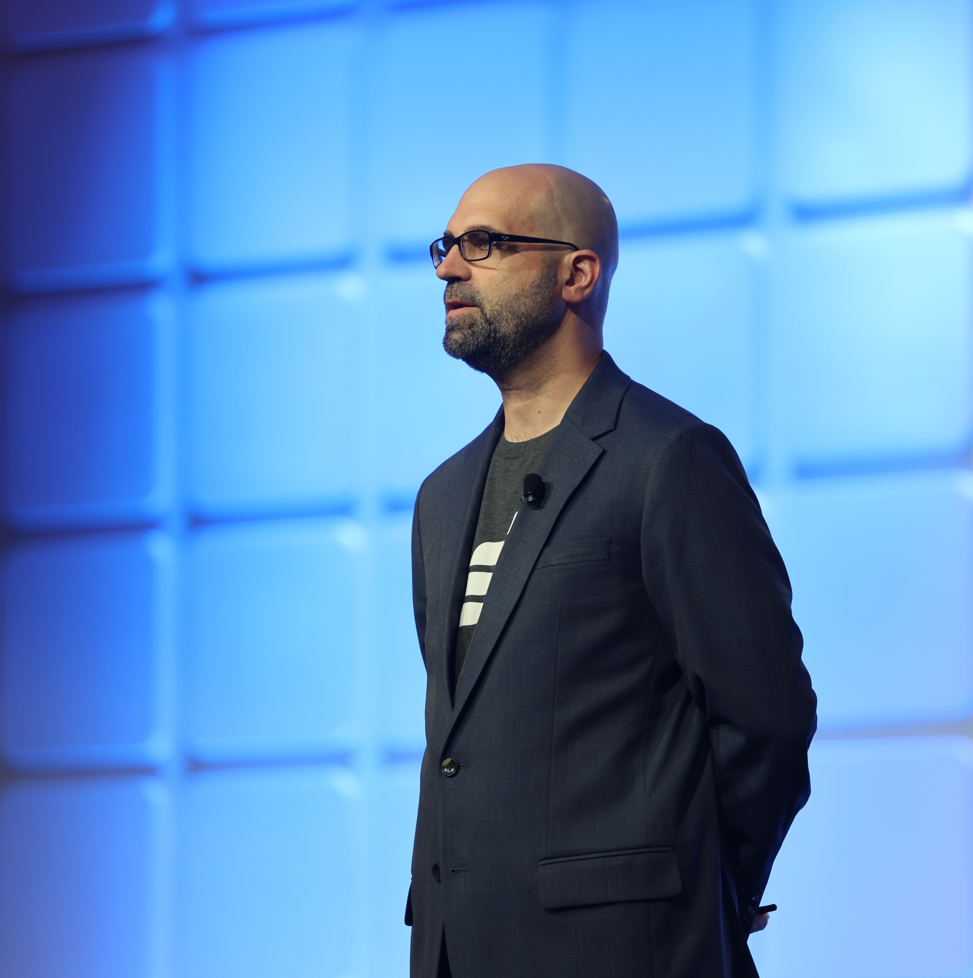 Nate Juraschek speaking on stage